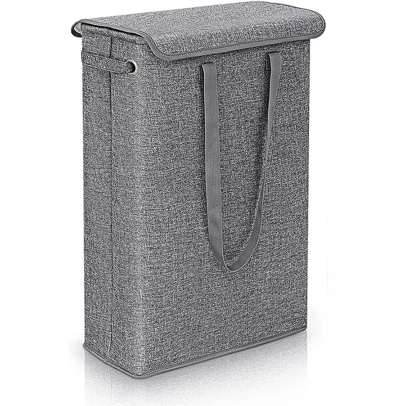BowLift | NarrowBin Laundry Basket | Narrow & 45L Volume | With Lid & Handles | For Bathroom & Hall