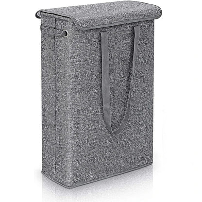 BowLift | NarrowBin Laundry Basket | Narrow & 45L Volume | With Lid & Handles | For Bathroom & Hall