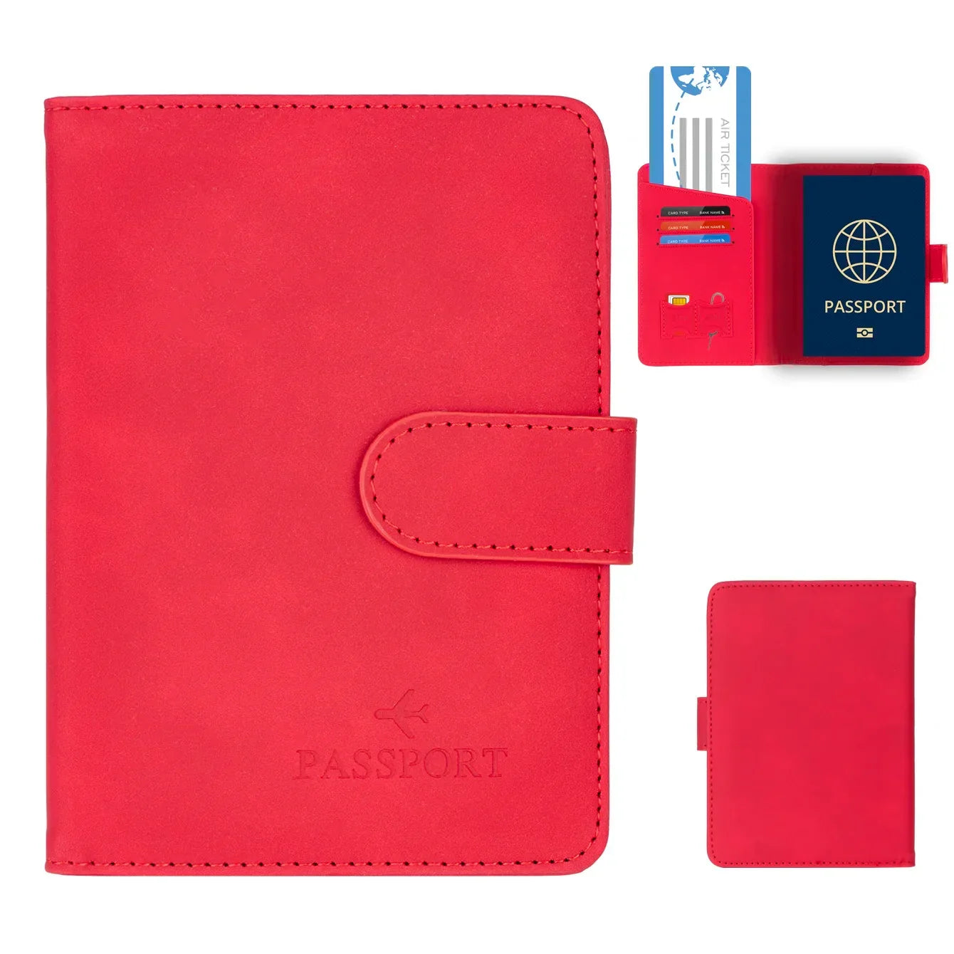 Skanto | Travello Passport Holder | RFID Protection | Genuine Leather Look | For Women and Men