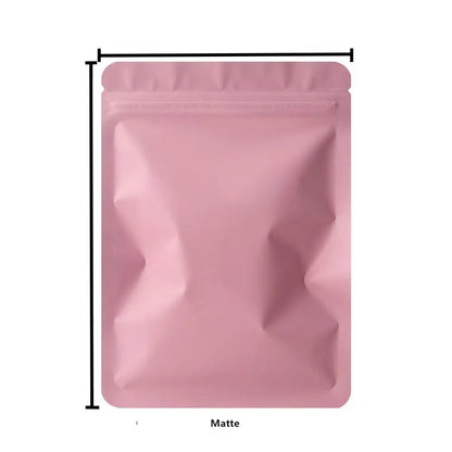 Skanto | 100PCS Double-Sided Frosted Mylar Bags - Flat Bottom, Waterproof, Heat-Sealable Aluminum Foil Zipper Bags