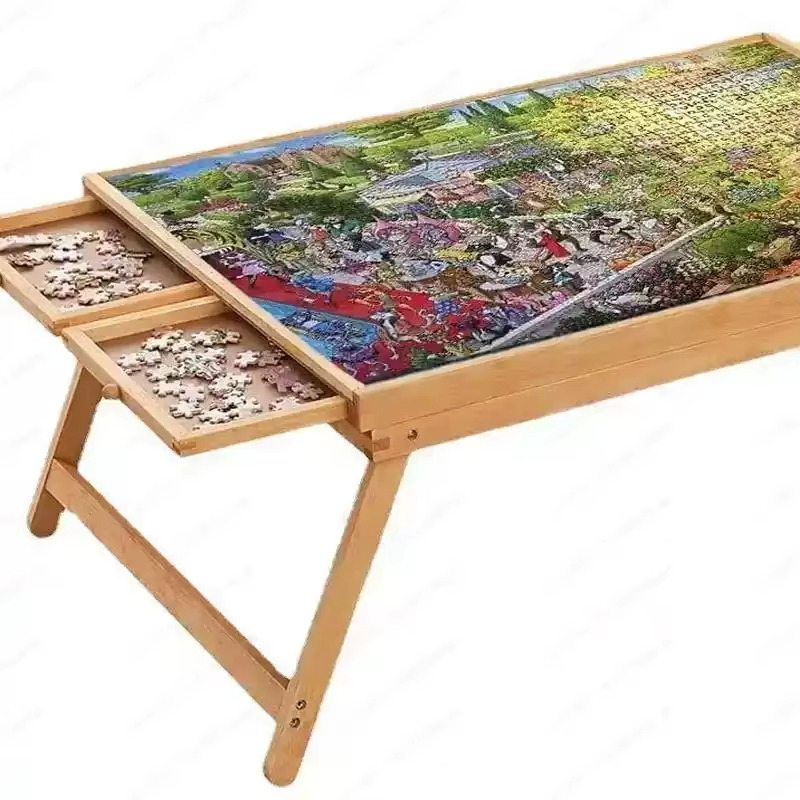 Skanto | Foldable Wooden Jigsaw Puzzle Board with 4 Storage Drawers for up to 1500 Pieces