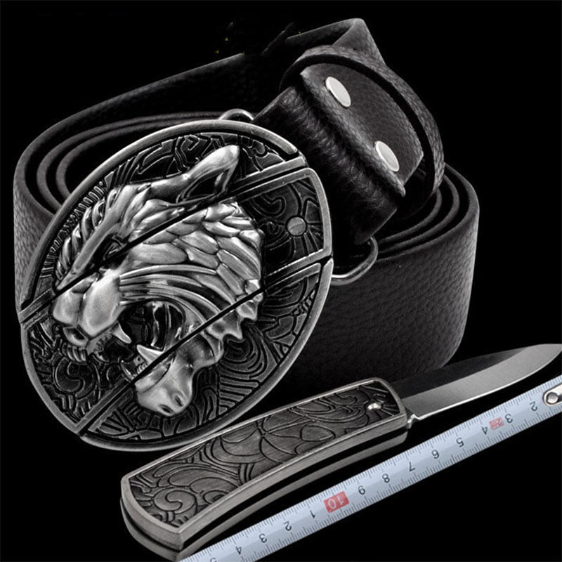 BowLift | Self Defense Mini Knife Leather Belt