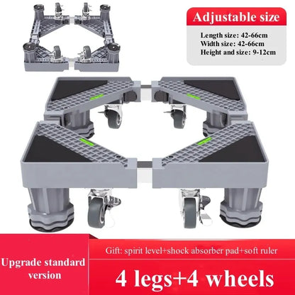 Skanto | Stabilova Adjustable Roller Stand for Washing Machine & Refrigerator | With 4 Double Wheels & Shock Absorption | Height Adjustable & Load-Bearing