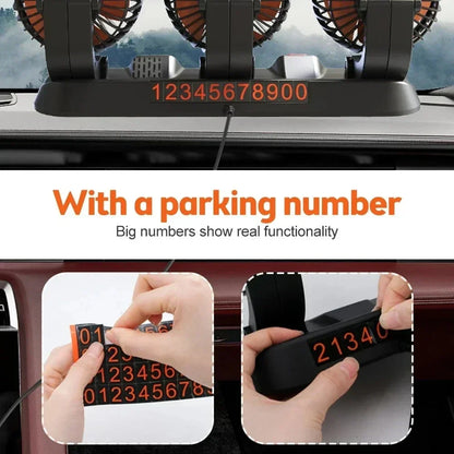 360° Adjustable 3-Head Car Fan USB/12V/24V – AirFlow | Bowlift