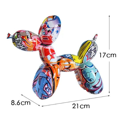 Colorful Balloon Dog Figures Artistic Graffiti Statues for Living Room Coffee Table Cute Trendy Jewelry for Desk Decoration | Skanto