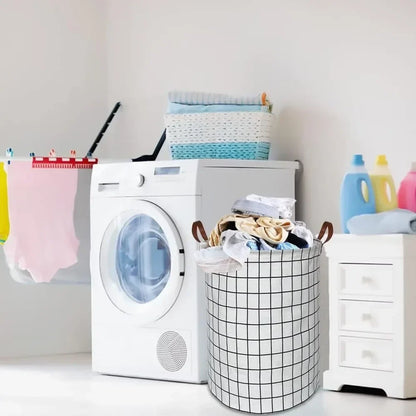 EcoStore Laundry Basket – Foldable Canvas and Linen Laundry Basket with Handles and Drawstring