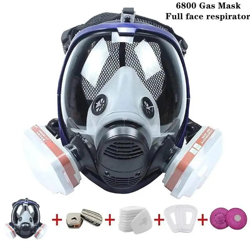 Skanto | Full Face Respirator Mask with Anti-Fog Lens and Industrial Gas Filters