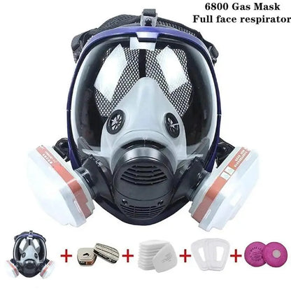 Skanto | Full Face Respirator Mask with Anti-Fog Lens and Industrial Gas Filters