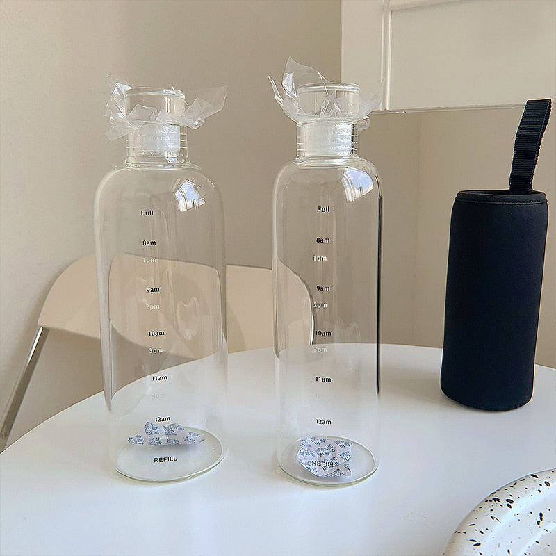 Brehn | Time Scale heat-resistant glass water bottle