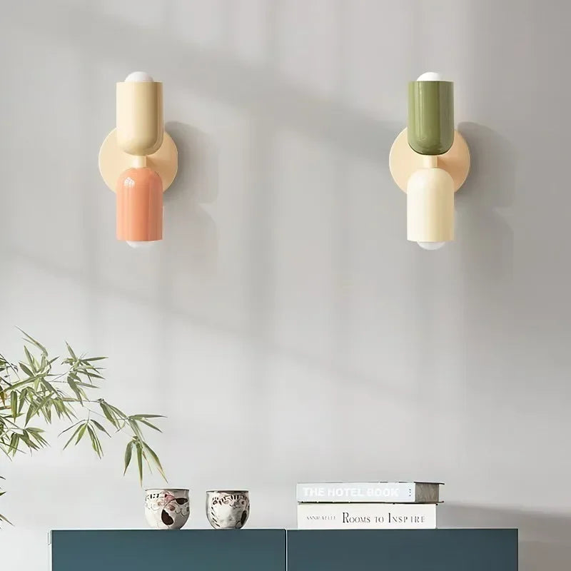 Skanto | Nordic LED Wall Lamp Modern Minimalist Cream Double Head Lamp for Living Room Bedroom Study Indoor Decorative Fixture