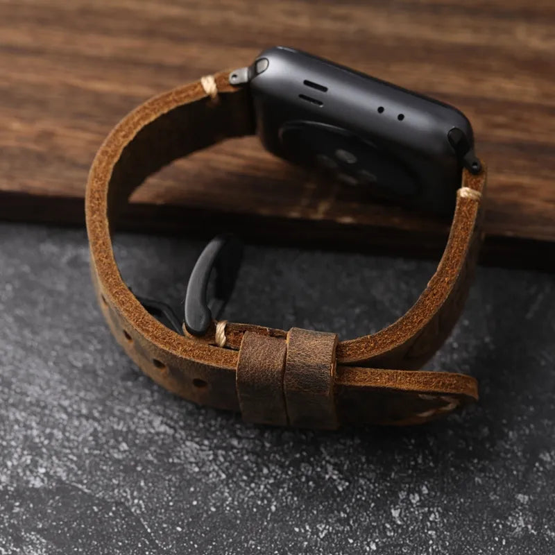 Handmade Genuine Leather Cow Apple Watch Band