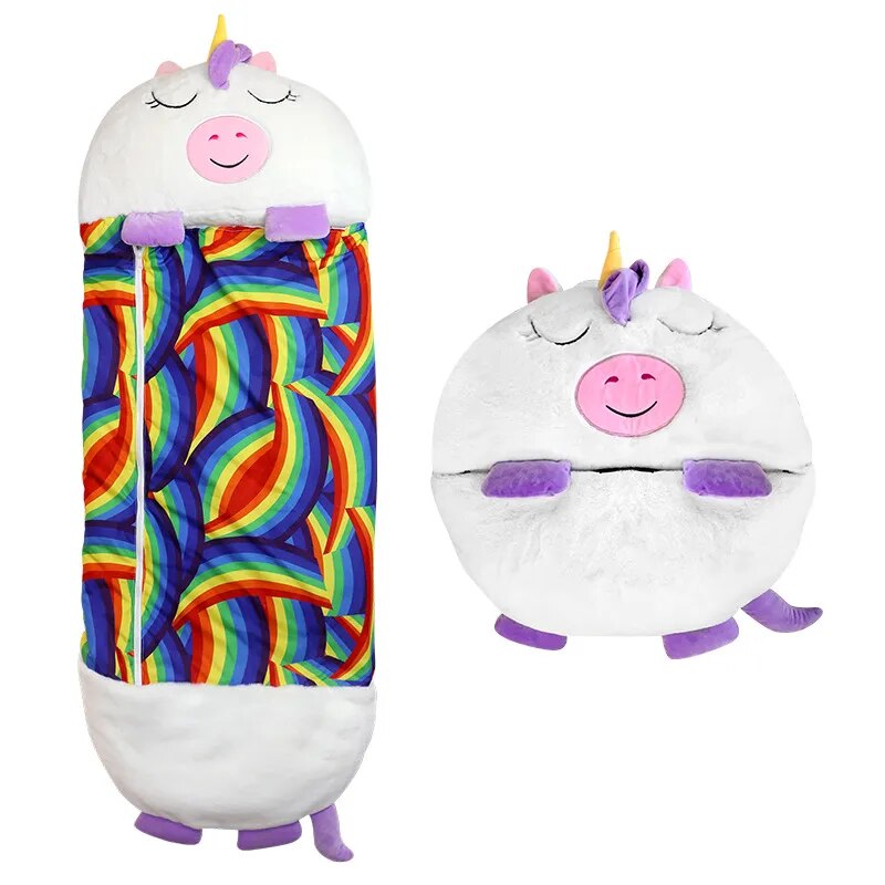 Plush toy and sleeping bag in one for warm, safe nights