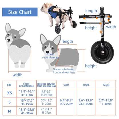 Karnz | Vetalino Dog Wheelchair for Small Dogs | Adjustable Rehab Cart | Lightweight & Stable | Mobility Aid for Walking Problems