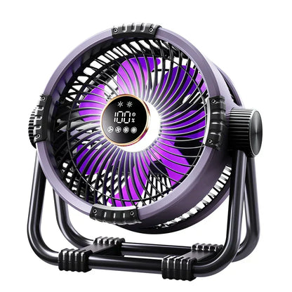 Camping Fan with 20,000mAh Battery, LED Light & Remote Control – WindMate | Bowlift
