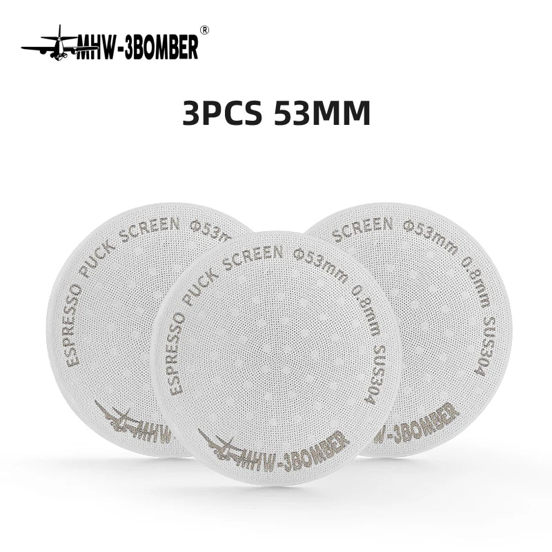 MHW-3BOMBER 51/53/58.5mm Espresso Puck Screen Double-Layer Metal Coffee Reusable Filter