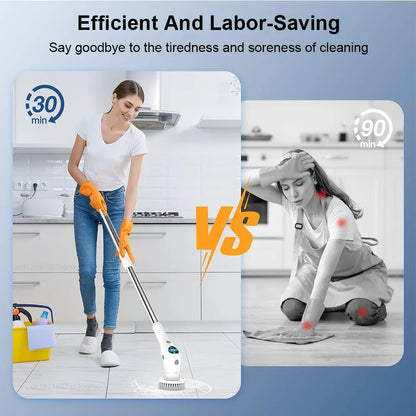 Skanto | Easy Cleaning Solution: 8-in-1 Multifunctional Electric Cleaning Brush - Cordless and Rotating for Bathroom, Kitchen, Windows, and Toilet