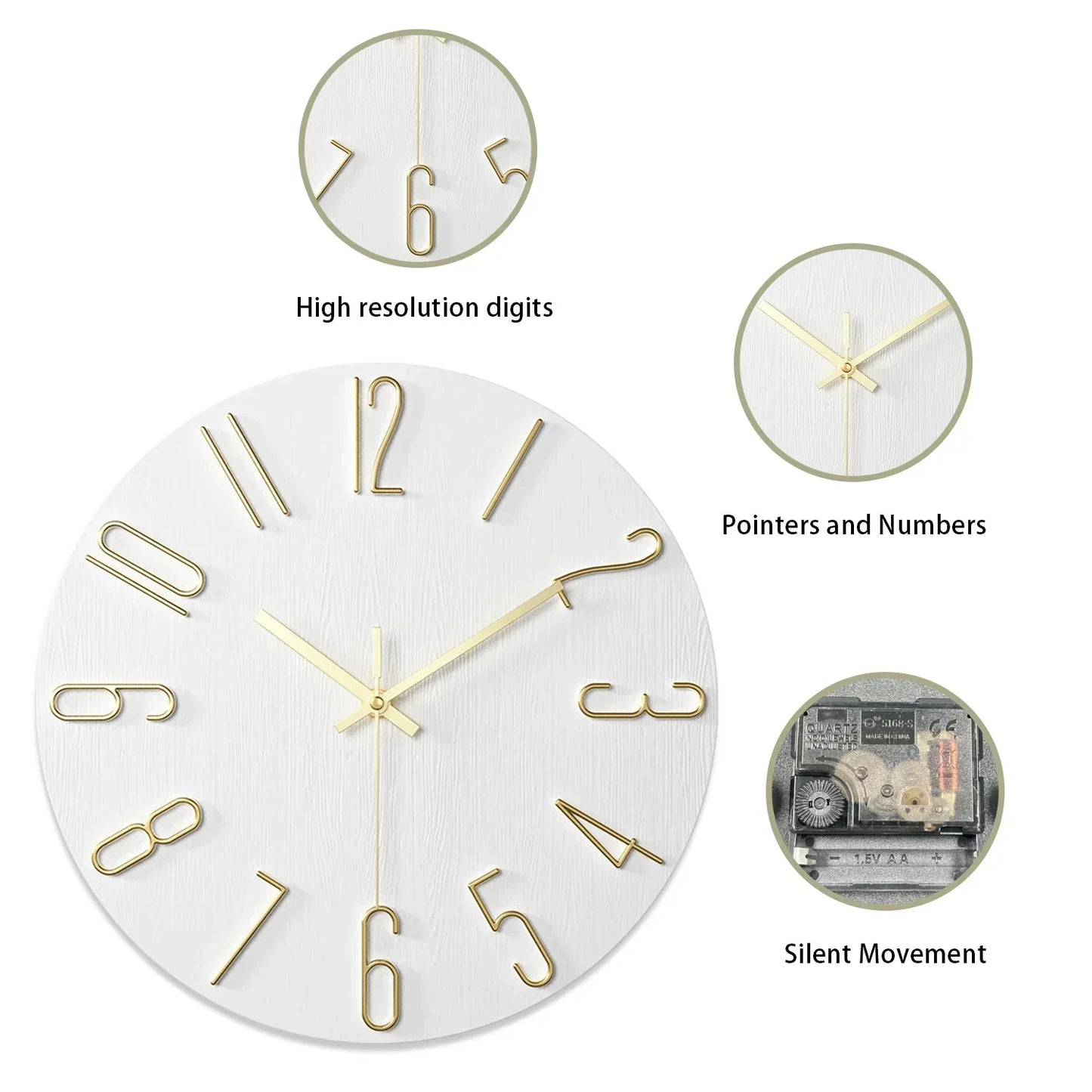 Scandinavian Style Wooden Wall Clock