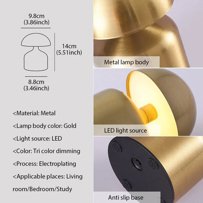 BowLift | LumoVerde LED table lamp | Rechargeable | 3 color temperatures & touch dimmer | 4W | 5V