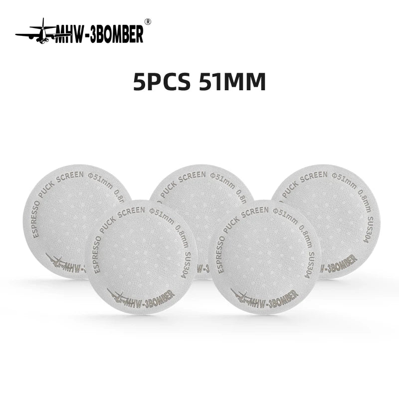 MHW-3BOMBER 51/53/58.5mm Espresso Puck Screen Double-Layer Metal Coffee Reusable Filter