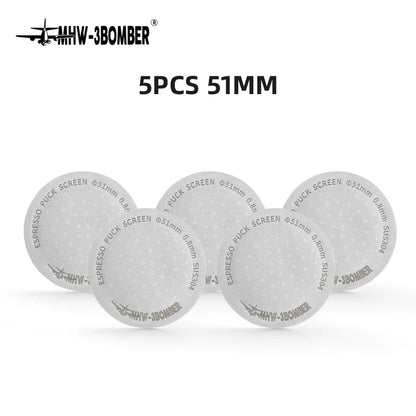 MHW-3BOMBER 51/53/58.5mm Espresso Puck Screen Double-Layer Metal Coffee Reusable Filter
