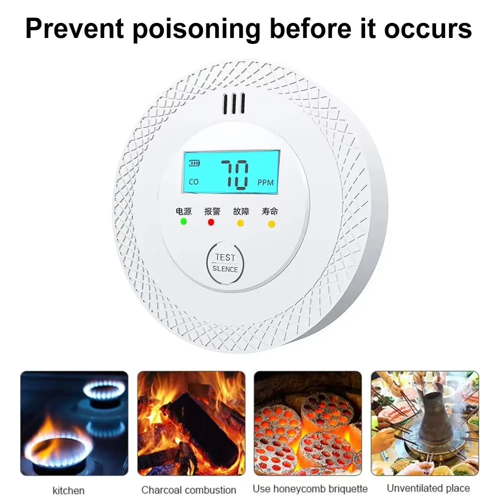 BowLift | VeiligWoon CO and Smoke Detector – Wireless with LCD Screen and Alarm