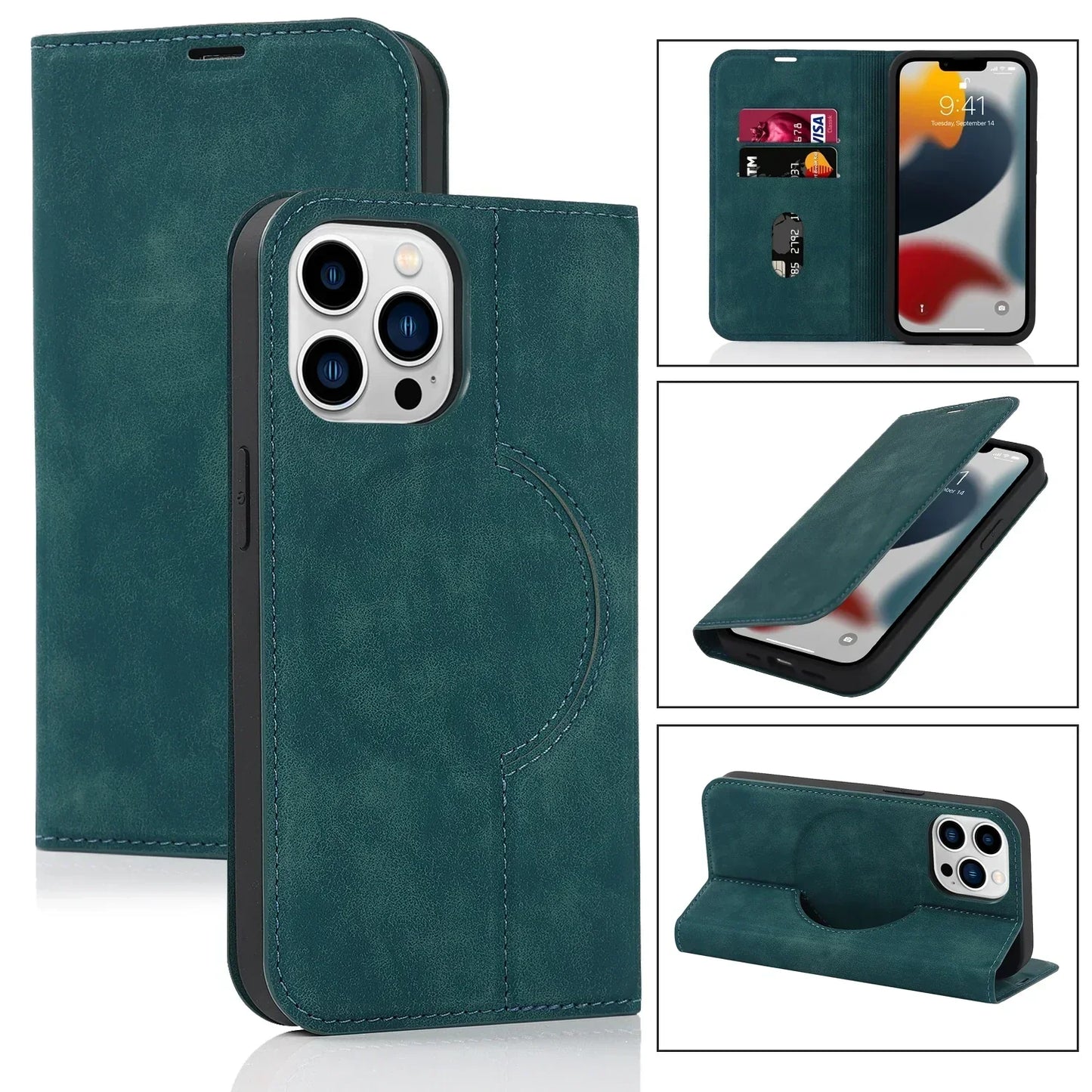 Magnetic Wallet Case MagSafe Wireless Charging - iPhone