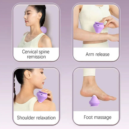 Skanto Skanto | FlexiVibe Massage Ball | USB Rechargeable | Heat & Vibration Therapy | Silicone | Portable & Self-Adhesive
