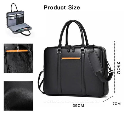 BowLift | Manhattan Leather Business Laptop Briefcase Crossbody Handbag