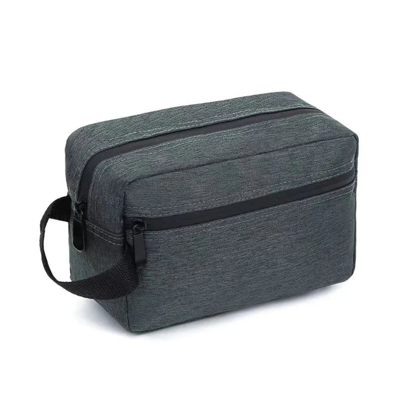 Skanto | Nylonéa Toiletry Bag Unisex | Water-Repellent | Leather Handle with Canvas Design | For Travel and Everyday Use