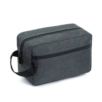 Skanto | Nylonéa Toiletry Bag Unisex | Water-Repellent | Leather Handle with Canvas Design | For Travel and Everyday Use