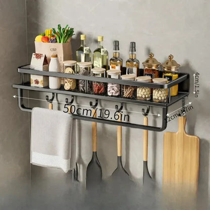 Skanto | Wall-Mounted Kitchen Shelf – Space-Saving and Stylish Aluminum Rack for Kitchen Utensils
