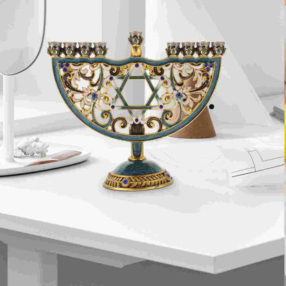 Skanto | Auriona Menorah Candlestick | Chanukah Candlestick & Table Decoration | Wedding & Holiday Decoration | Luxurious Elegance