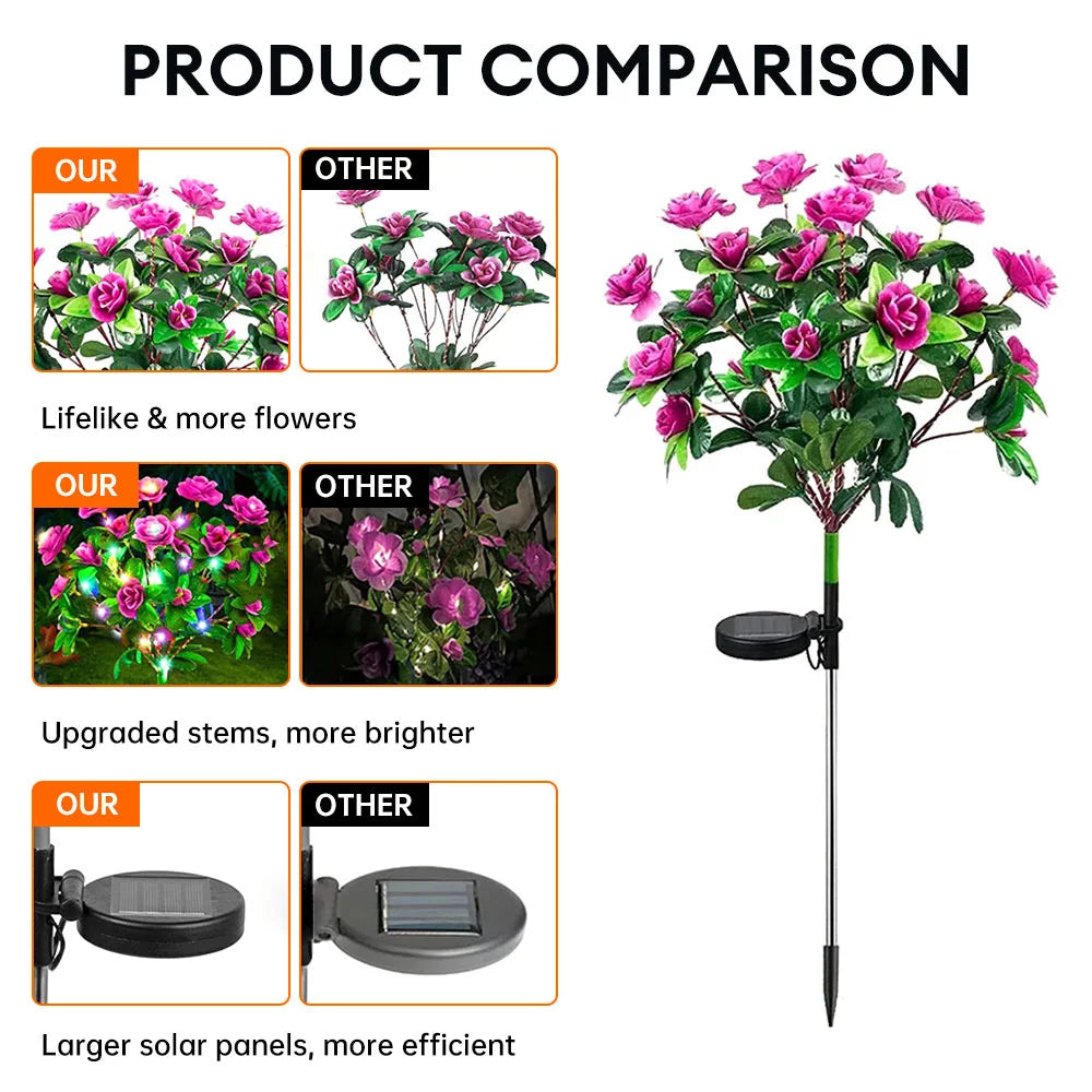 BowLift | Solar Garden Lamp Lumosia | LED Azaleas | Weatherproof & Wireless | 8h Light Time