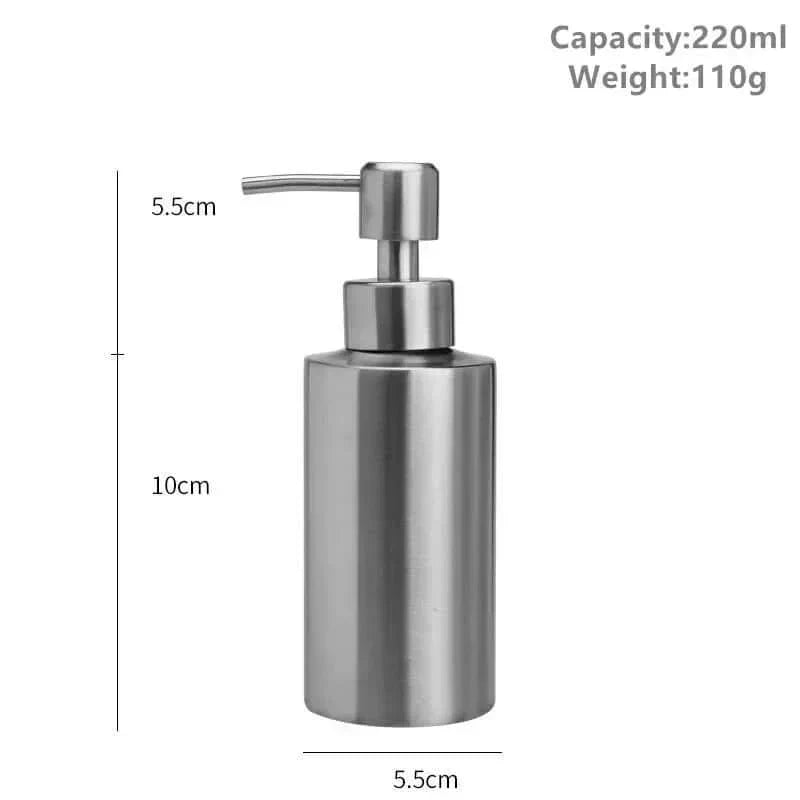 Elegant stainless steel hand pump soap dispenser 250ml/350ml/550ml