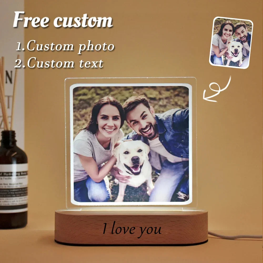 Skanto | Personal 3D Photo Lamp: Custom Photo & Text Night Light - Ideal for Valentine's, Weddings, Anniversaries, Birthday Gifts