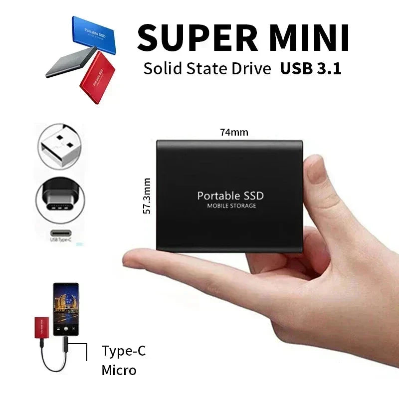 Skanto | TECHNOLOGY | Skanto Superfast External SSD 2TB | Mini SSD | High-Speed Storage for Laptop and PC