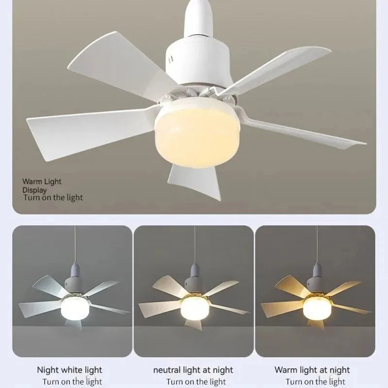 Ceiling Fan LED with Remote Control – Dimmable 30W, E27 Base, Modern Smart Wireless Fan Light for Bedroom and Living Room | Bowlift