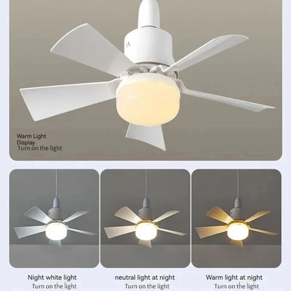 Ceiling Fan LED with Remote Control – Dimmable 30W, E27 Base, Modern Smart Wireless Fan Light for Bedroom and Living Room | Bowlift