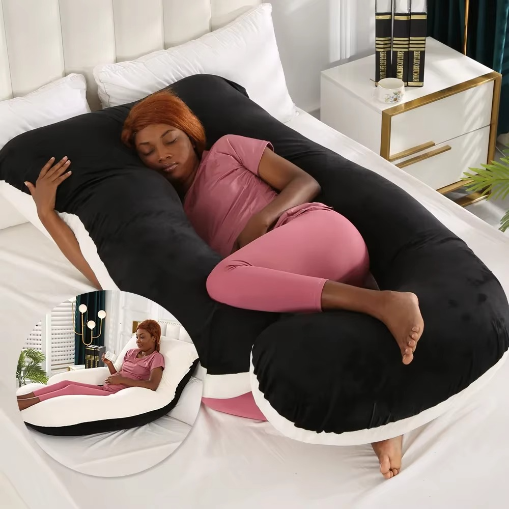 Skanto | J-Shaped Pregnancy Support Pillow for Side Sleeping and Nursing