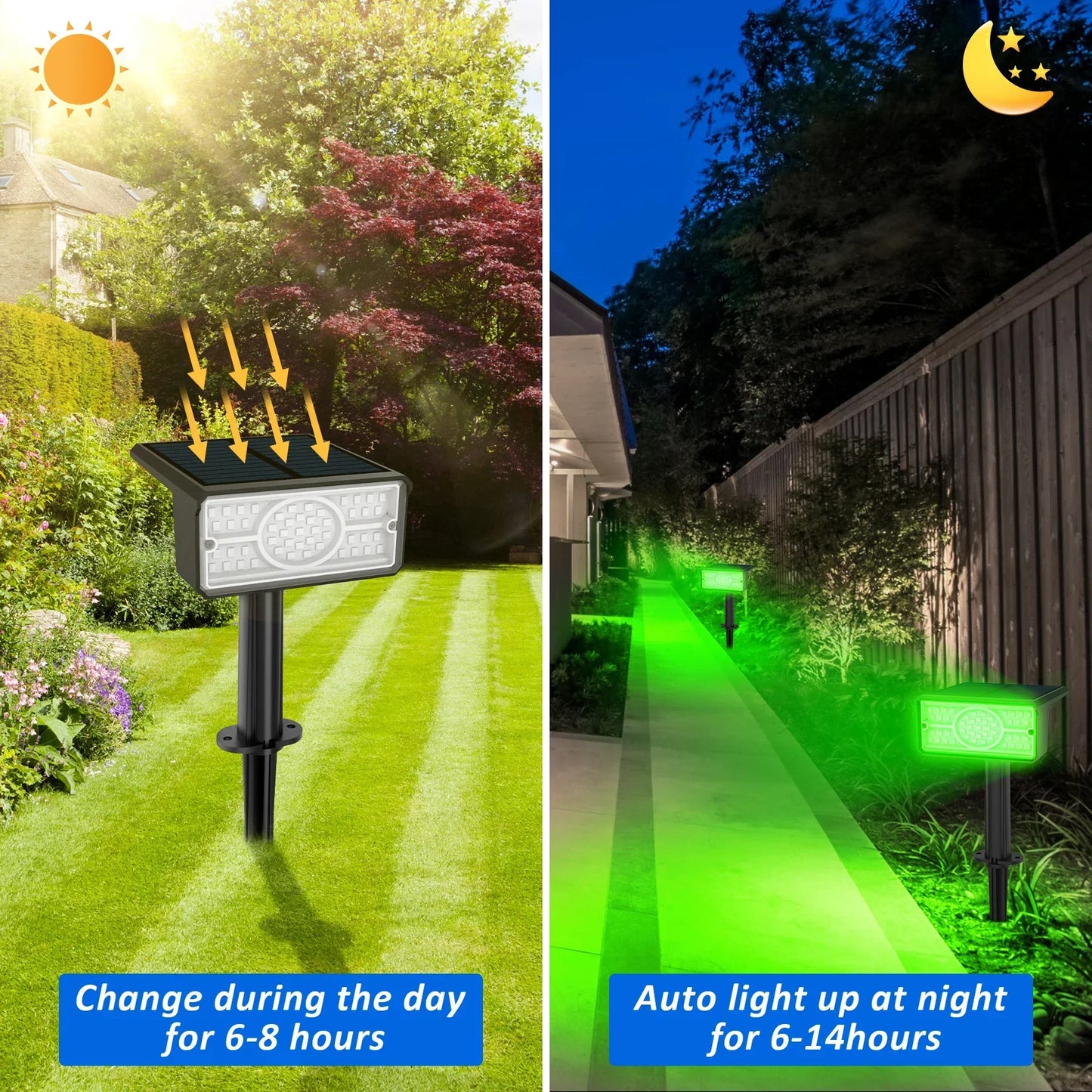 BowLift | Solara LED Solar Spotlight | 4 Light Colors | 49 LEDs | IP65 Waterproof | Energy Saving with Solar Panel