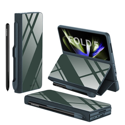 BowLift | Shockproof Armor Case Glass Cover Stand Insert Card Leather Case for Samsung Galaxy Z Fold 5/4