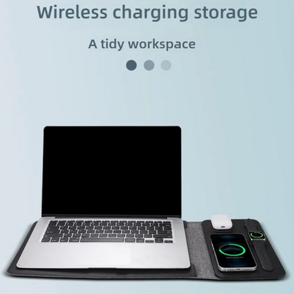 BowLift | Magnetic 3-in-1 Wireless Charging Laptop Sleeve with Mouse Pad &amp; Desk Mat
