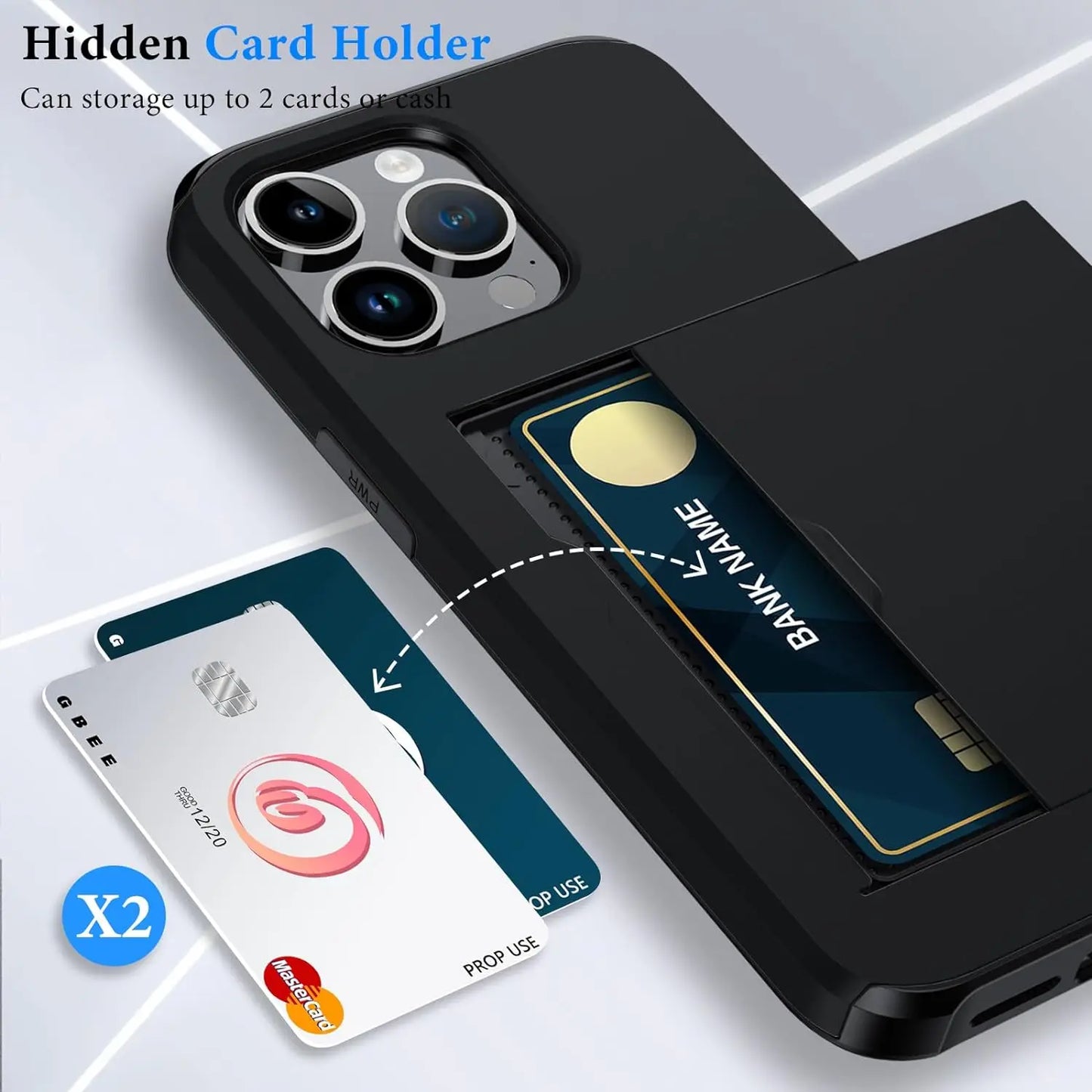 Karnz | LuxShield iPhone Case with Card Holder | Slim Design | Card Storage | Protection & Style