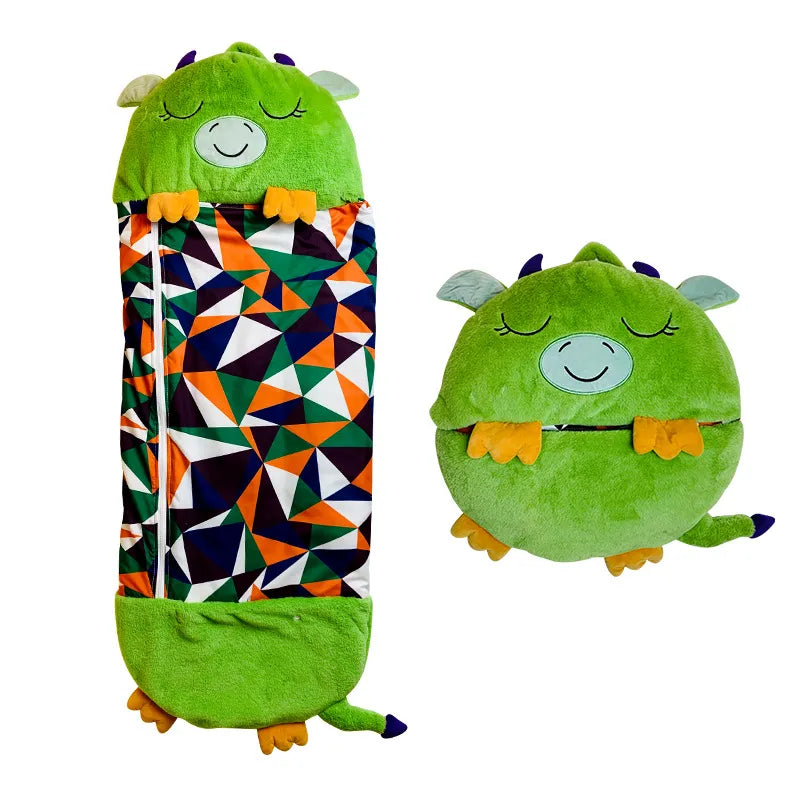 Plush toy and sleeping bag in one for warm, safe nights