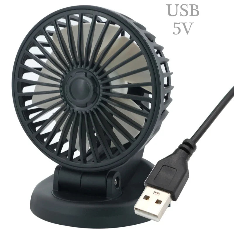 Brehn | Ventoro Car Fan 12V/24V/5V | USB or Cigarette Lighter | Rotatable & Compact | For Car, Truck, SUV, Motorhome & Office