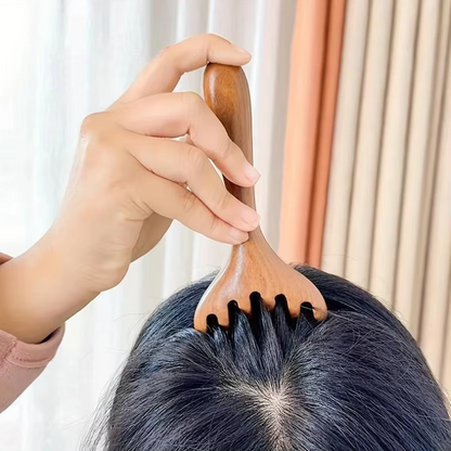 BowLift | Sandalwood Antler-Shaped Gua Sha Scalp Massager