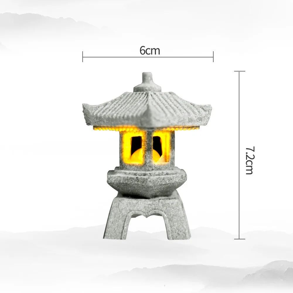 Skanto | Mini Pagoda ZenStone | Sandstone Decoration | For Garden, Bonsai & Zen Oases | Handmade