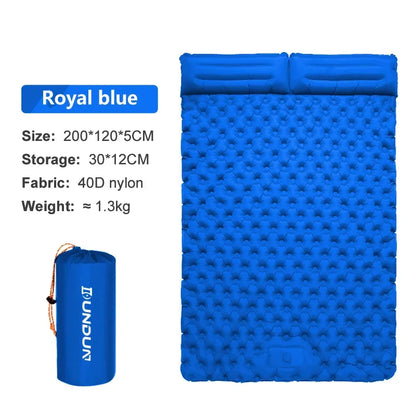 Skanto | Skanto Double Camping Sleeping Pad with Self-Inflating Mattress and Pillow - Outdoor Hiking Mattress for 2 Person Cot Air Mattress