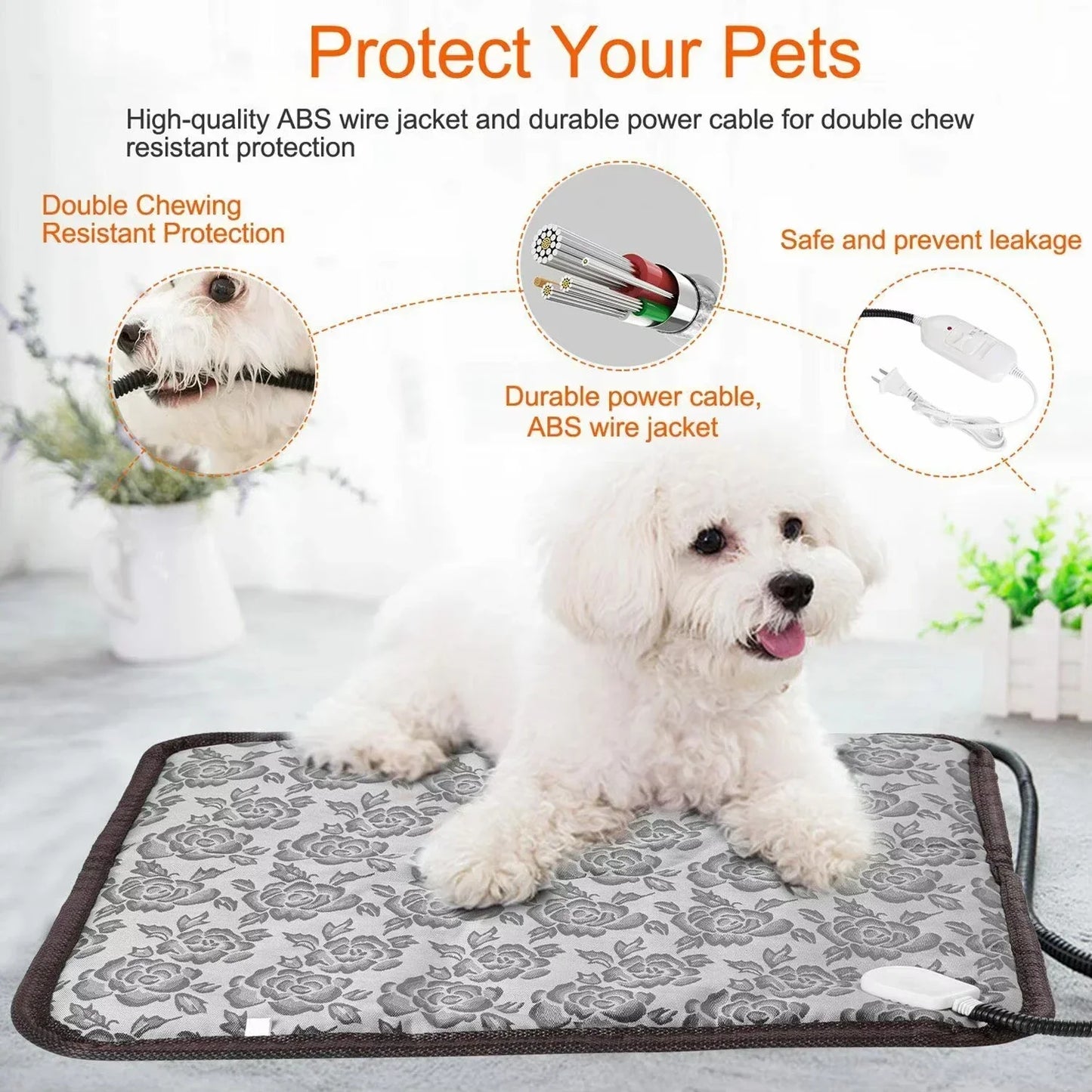 Skanto | PawTherm Heated Pet Mat | Temperature Control & Timer | Waterproof & Safe | For Dogs & Cats