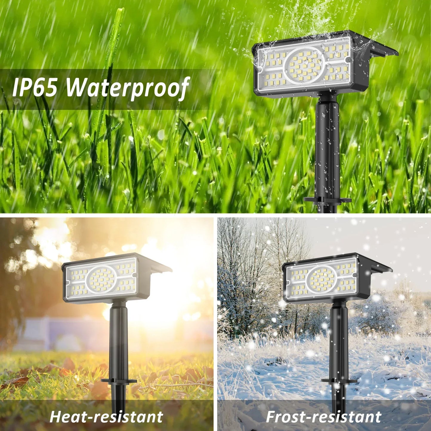 BowLift | Solara LED Solar Spotlight | 4 Light Colors | 49 LEDs | IP65 Waterproof | Energy Saving with Solar Panel